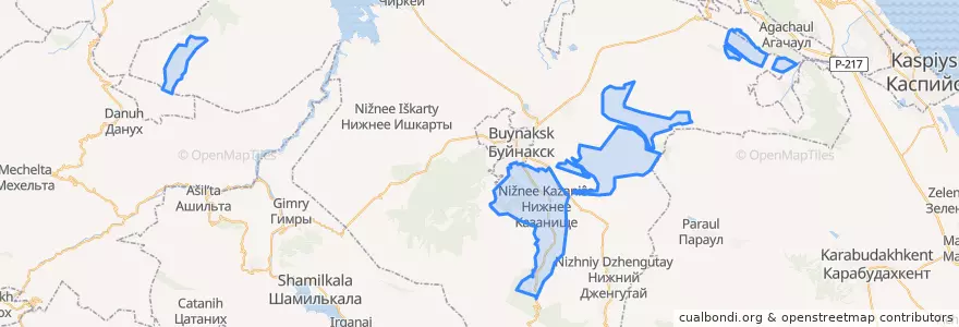 Mapa de ubicacion de сельское поселение Село Нижнее Казанище.