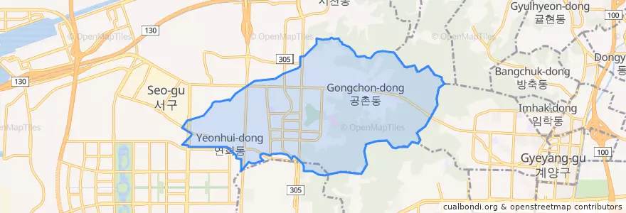 Mapa de ubicacion de 연희동.