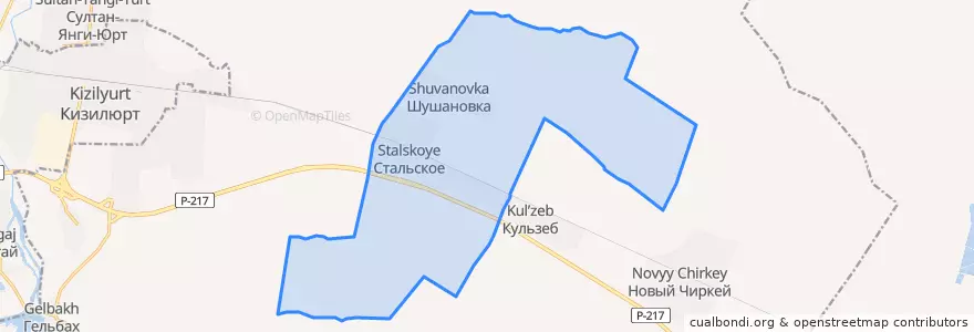 Mapa de ubicacion de сельсовет Стальский.