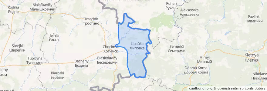 Mapa de ubicacion de Великолиповский сельский Совет.