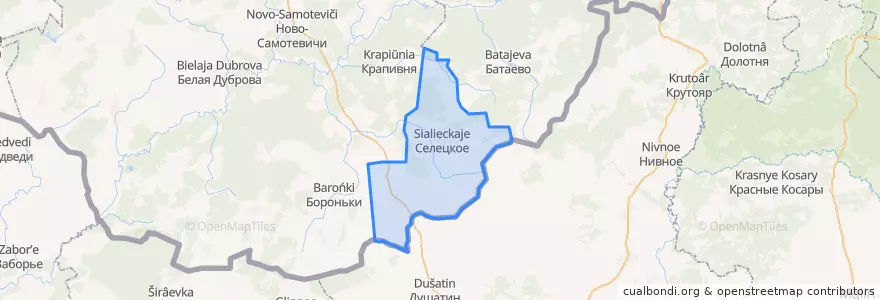 Mapa de ubicacion de Селецкий сельский Совет.