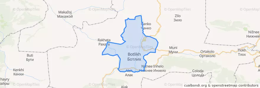 Mapa de ubicacion de сельсовет Ботлихский.