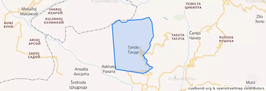 Mapa de ubicacion de сельское поселение Село Тандо.