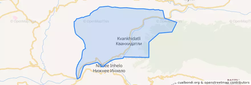 Mapa de ubicacion de сельское поселение Село Кванхидатли.