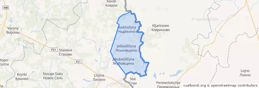 Mapa de ubicacion de Яськовщинский сельский Совет.
