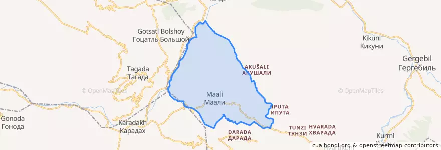 Mapa de ubicacion de село Маали.