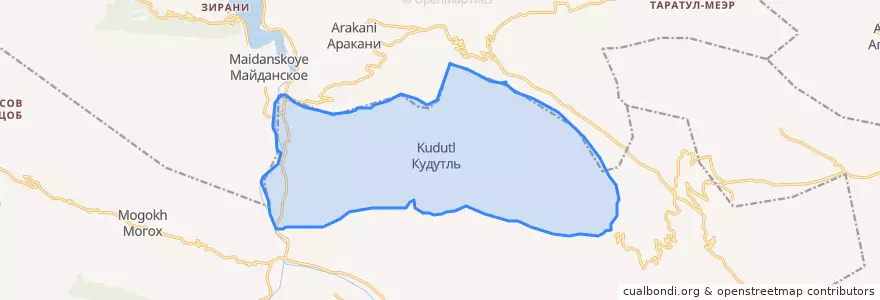 Mapa de ubicacion de сельское поселение Село Кудутль.
