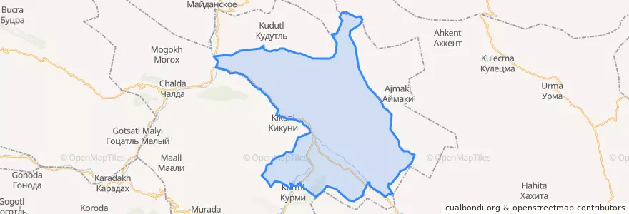 Mapa de ubicacion de сельское поселение Село Гергебиль.