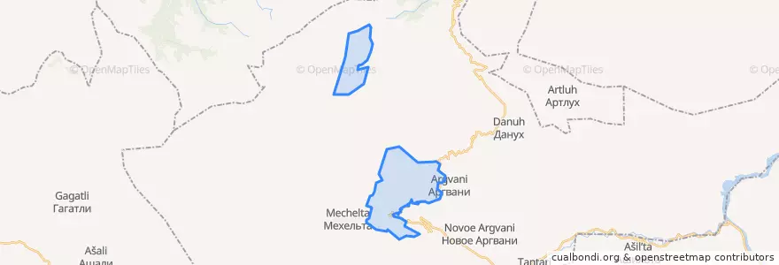 Mapa de ubicacion de сельское поселение Село Тлярата.