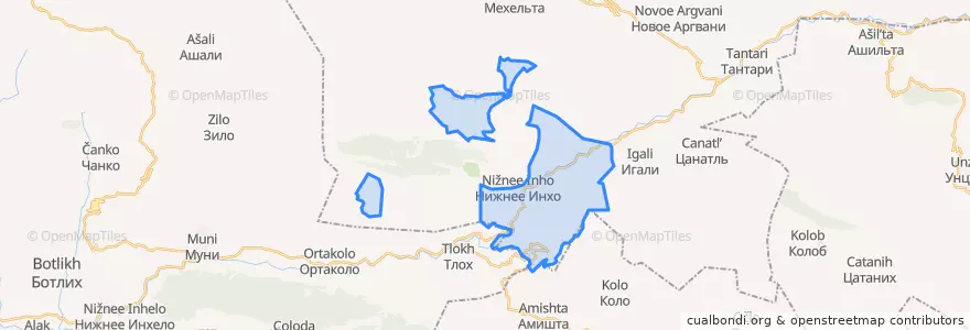 Mapa de ubicacion de сельское поселение Село Нижнее Инхо.