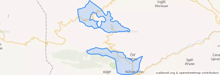 Mapa de ubicacion de сельское поселение Село Верхнее Инхо.