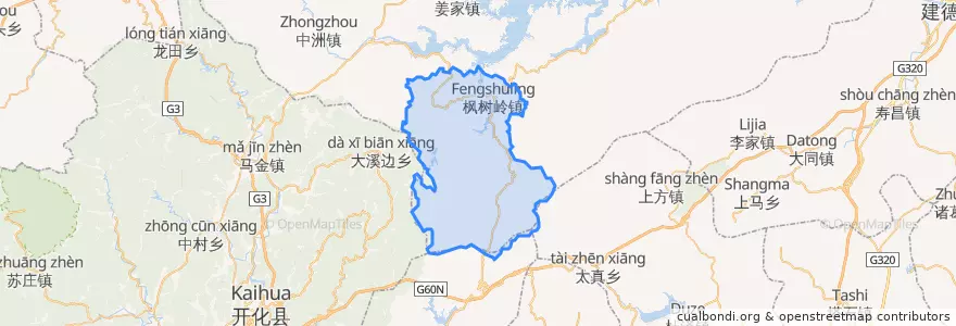 Mapa de ubicacion de 枫树岭镇.