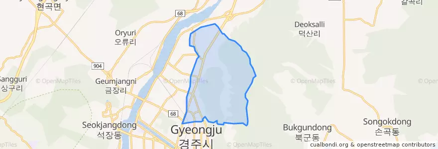 Mapa de ubicacion de 용강동.