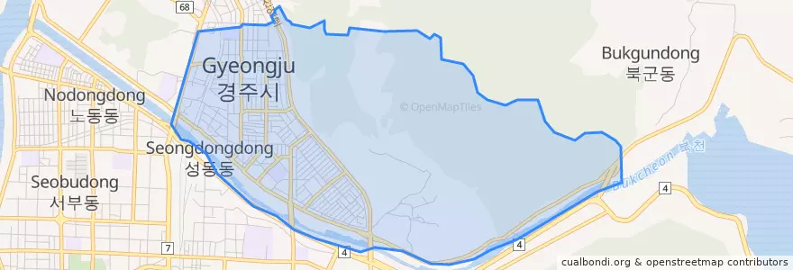 Mapa de ubicacion de 동천동.