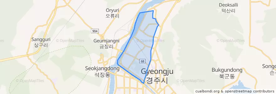 Mapa de ubicacion de 황성동.