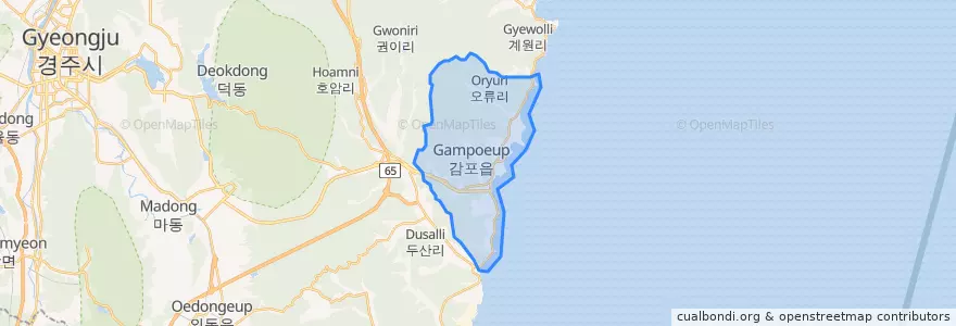 Mapa de ubicacion de 감포읍.