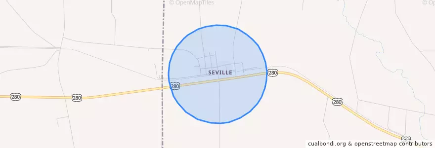 Mapa de ubicacion de Seville.