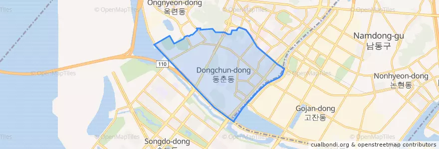 Mapa de ubicacion de 동춘동.
