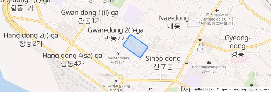 Mapa de ubicacion de 관동3가.