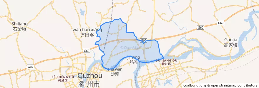 Mapa de ubicacion de 浮石街道.