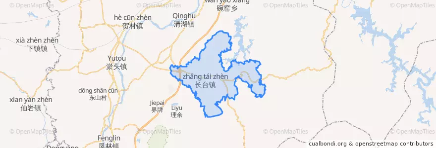 Mapa de ubicacion de 长台镇.