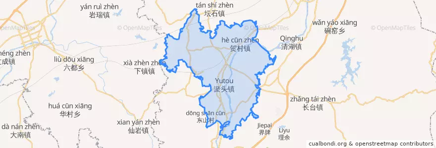 Mapa de ubicacion de 贺村镇.