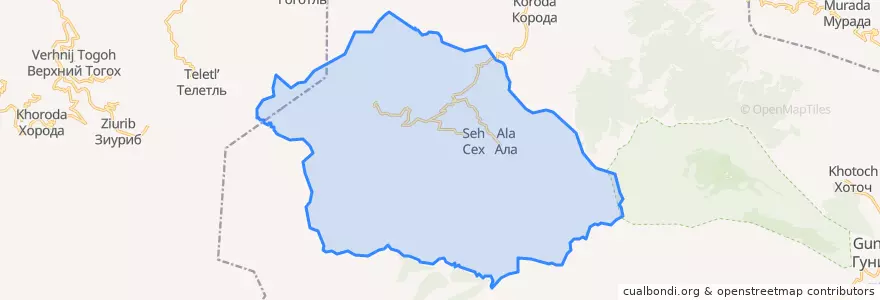Mapa de ubicacion de Тлогобский сельсовет.