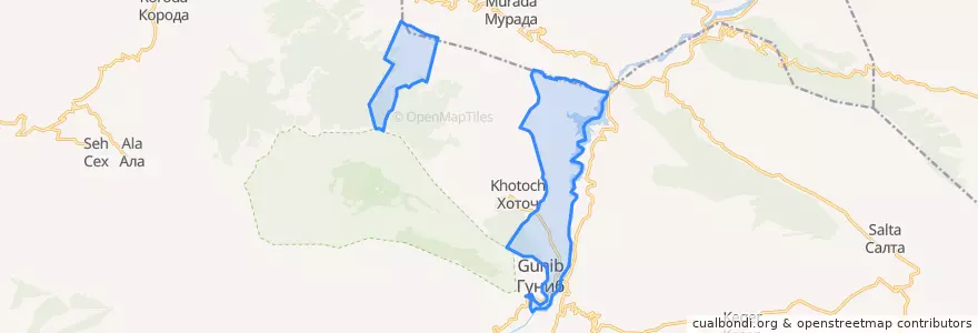 Mapa de ubicacion de сельское поселение Село Хиндах.