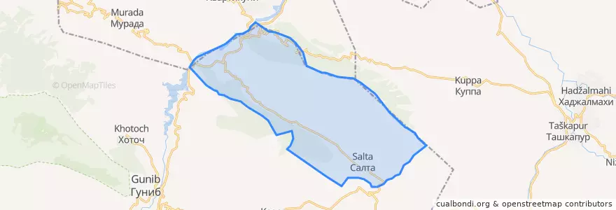 Mapa de ubicacion de сельское поселение Село Салта.