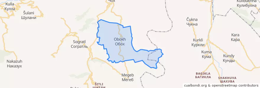 Mapa de ubicacion de сельское поселение Село Обох.