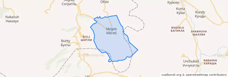 Mapa de ubicacion de сельское поселение Село Мегеб.