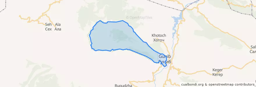 Mapa de ubicacion de сельское поселение Село Гуниб.
