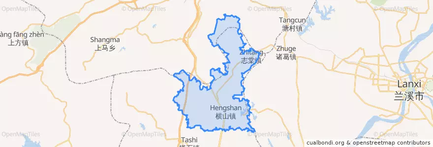 Mapa de ubicacion de 横山镇.