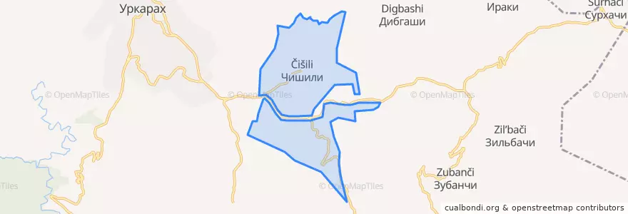 Mapa de ubicacion de сельское поселение Село Чишили.