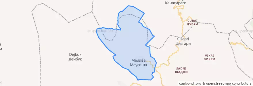 Mapa de ubicacion de сельское поселение Село Меусиша.