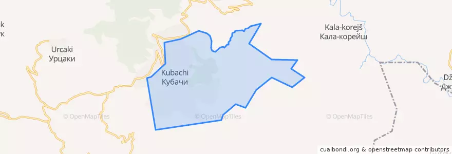 Mapa de ubicacion de сельское поселение Село Кубачи.