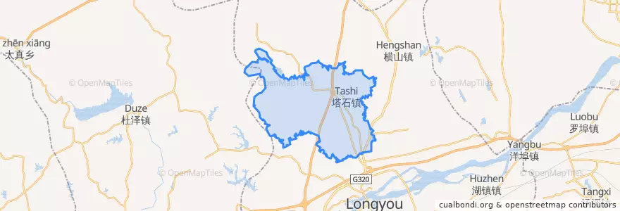 Mapa de ubicacion de 塔石镇.