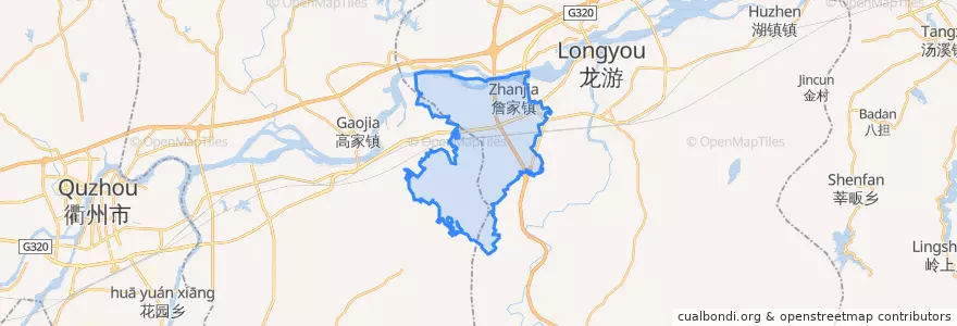Mapa de ubicacion de 詹家镇.