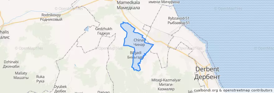 Mapa de ubicacion de сельсовет Чинарский.