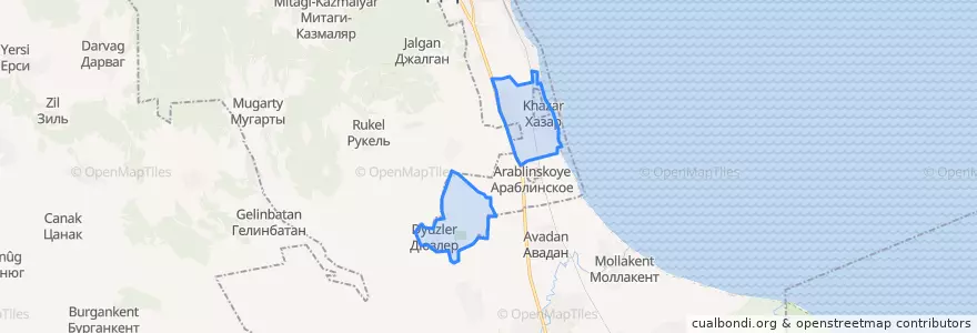 Mapa de ubicacion de сельсовет Хазарский.