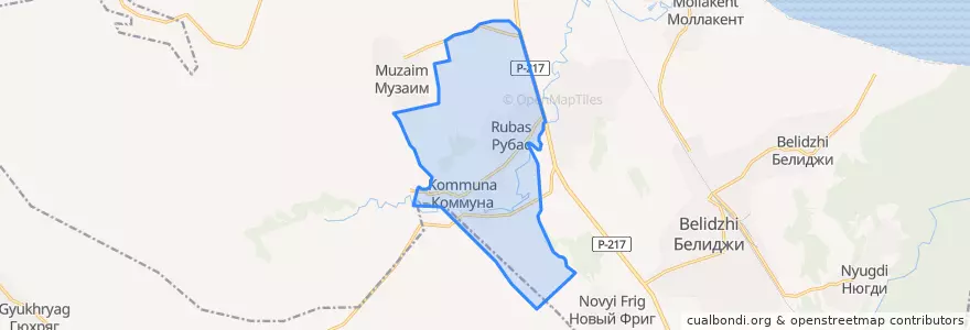 Mapa de ubicacion de сельсовет Рубасский.