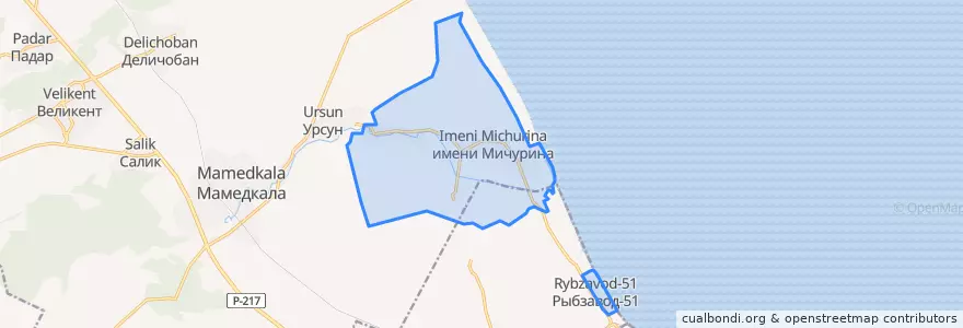 Mapa de ubicacion de сельсовет Первомайский.