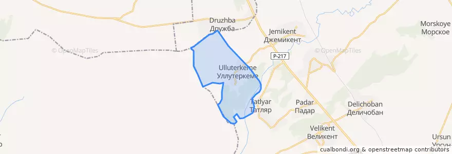 Mapa de ubicacion de сельское поселение Село Уллу-Теркеме.