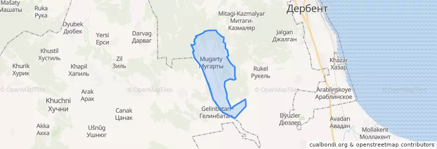Mapa de ubicacion de сельское поселение Село Мугарты.