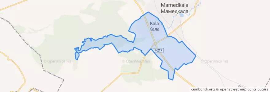 Mapa de ubicacion de сельское поселение Село Кала.