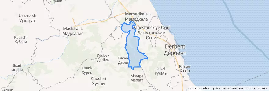 Mapa de ubicacion de сельское поселение Село Геджух.
