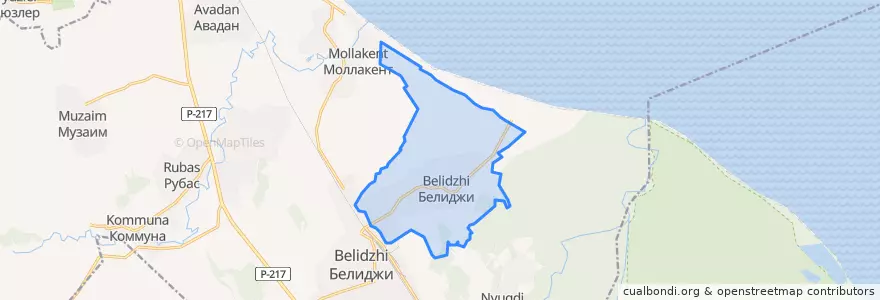 Mapa de ubicacion de сельское поселение Село Белиджи.
