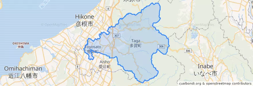 Mapa de ubicacion de 犬上郡.