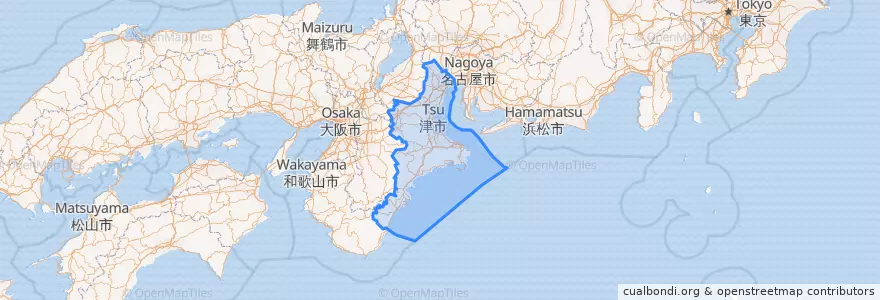 Mapa de ubicacion de Mie Prefecture.