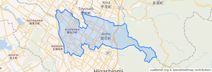 Mapa de ubicacion de 愛荘町.